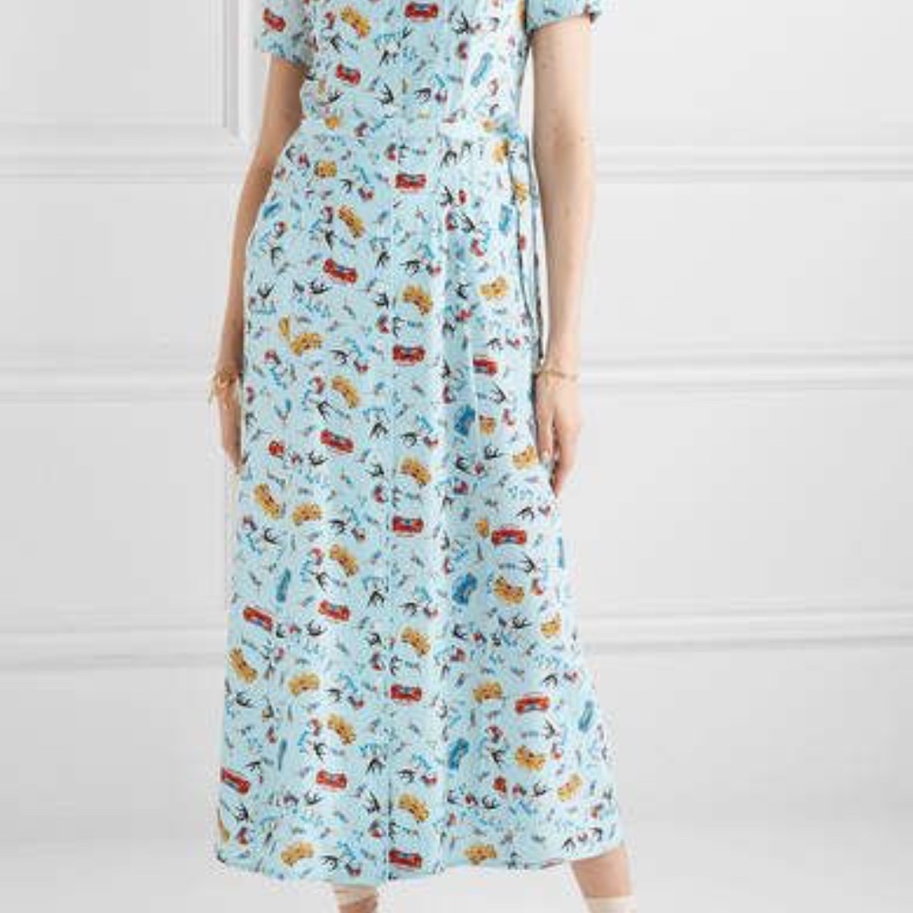 HVN 'Maria' button down pajama dress in 'Miami' fun car print